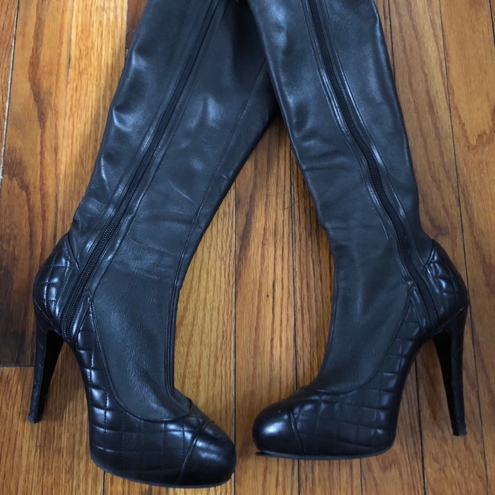 Chanel lambskin boots
